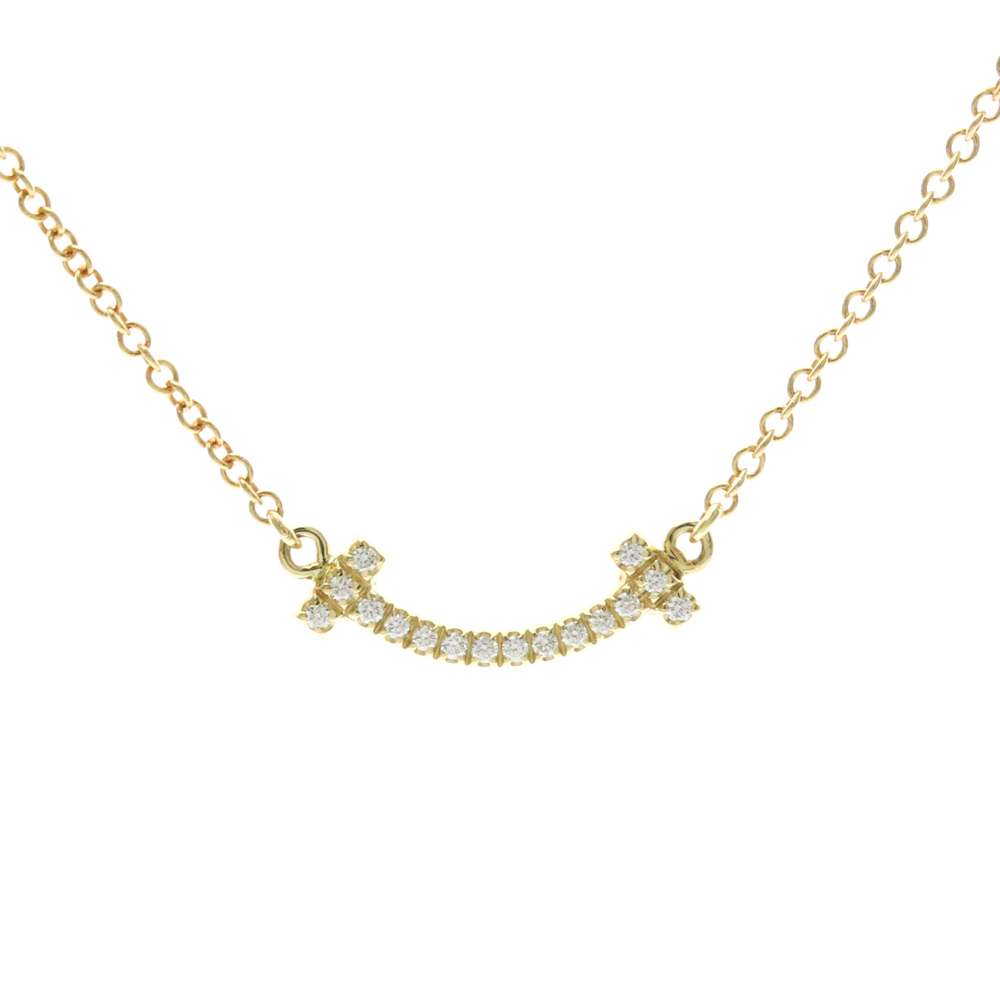 Tiffany Tiffany T Smile Micro Size Necklace Yellow Gold (18K) Diamond Men,Wom...